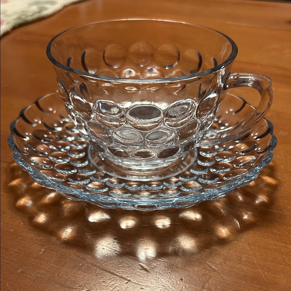 Vintage Anchor Hocking  Fire King Sapphire Blue Cup & Saucer set